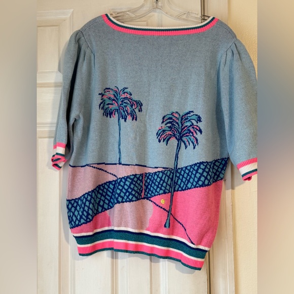 Lilly Pulitzer Ravello Blue Perfect Match Intarsia Vivie Sweater XL - Picture 4 of 10